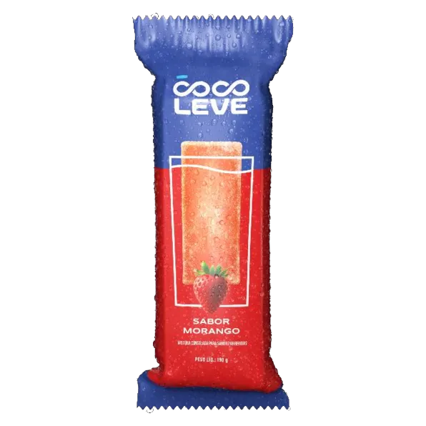 Gelo Saborizado Morango, 190 g, Coco Leve