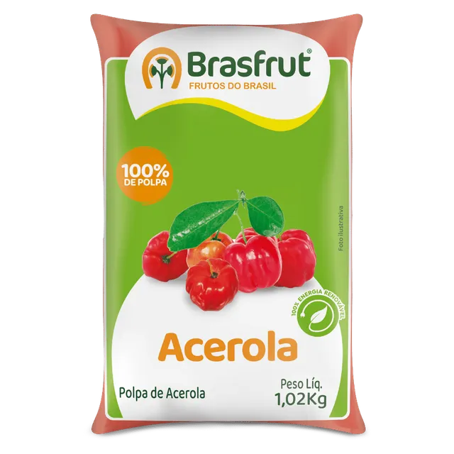 Polpa de Acerola, Pacote 1,02 kg (vendido por kg), Brasfrut