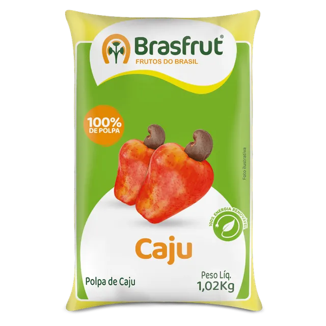 Polpa de Caju, Pacote 1,02 kg (vendido por kg), Brasfrut