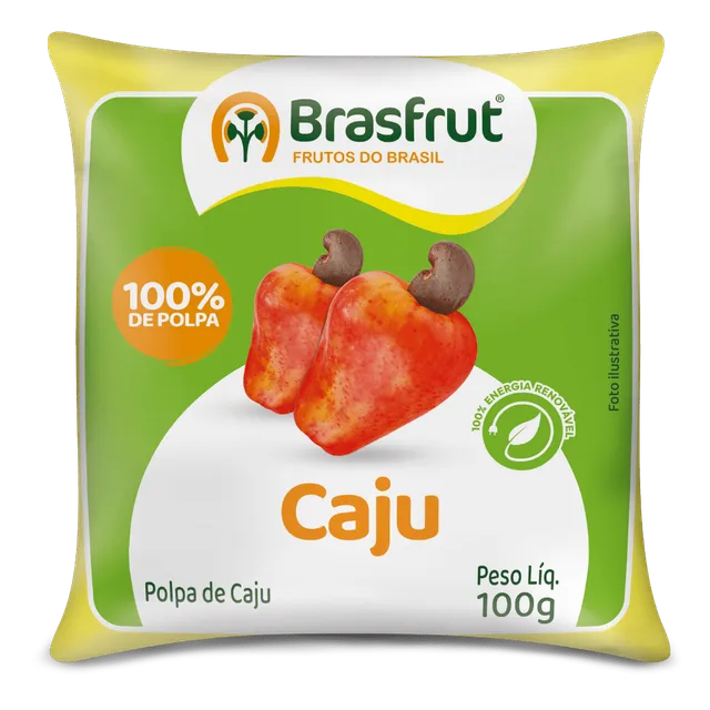 Polpa de Caju, Pacote com 12 × 100 g, Brasfrut