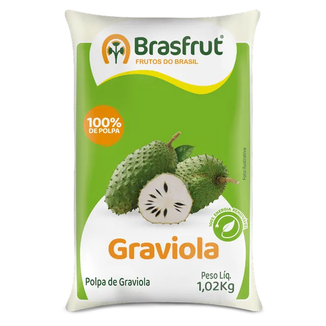 Polpa de Graviola, Pacote com 4 × 1,02 kg, Brasfrut
